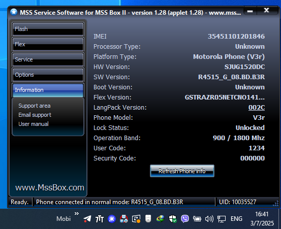 Motorola V3R Unlock Repair
